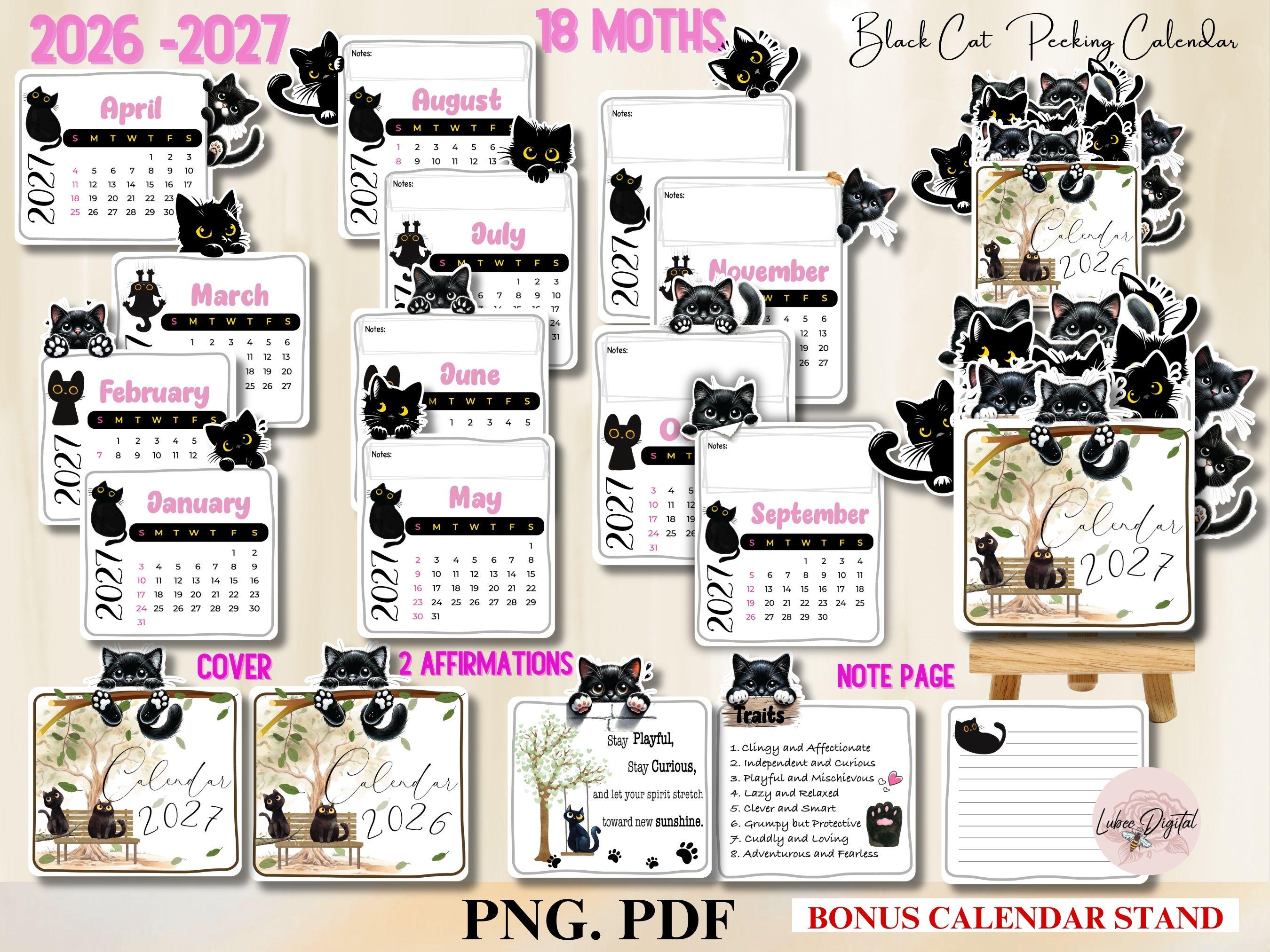 Paw Print Cat Calendar - Etsy