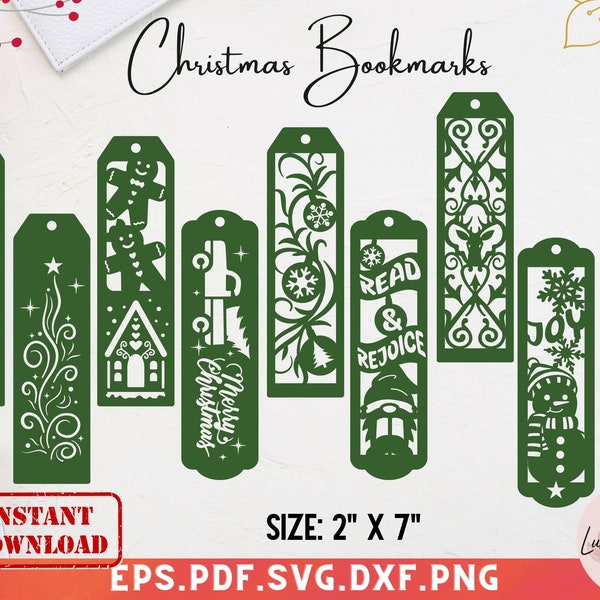 Bookmark Christmas SVG, Page Keeper Template,Winter bookmarks paper cut,Holiday Bookmark SVG,Christmas page Keeper,Cricut Bookmark Cut File