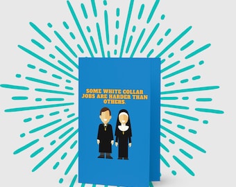Funny Priest and Nun Greeting Card: Catholic Humor Gift