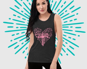 Jesus is Love Ladies’ Muscle Tank, Valentines Day Shirt, Love Day Tank, Unique Catholic Gifts, Gifts for Mom Valetines Gifts for Christians