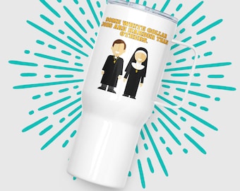 Funny Priest and Nun Travel Mug: Catholic Ordination Gift, Religious Humor