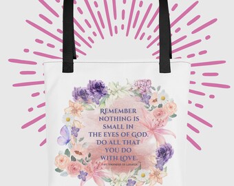 St. Therese of Lisieux Quote Tote Bag: Catholic Gift