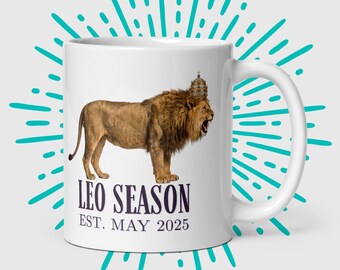 Pope Leo XIV Lion Mug, Catholic Coffee Cup, Leo Season Est. May 2025