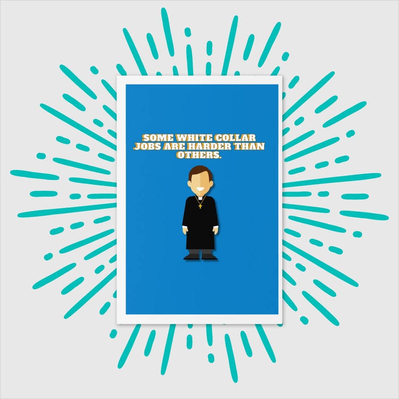 Some White Collar Jobs Are Harder Than Others Greeting Card, Catholic Priest's Gift, Catholic Ordination Card, Seminarian Vocation Card