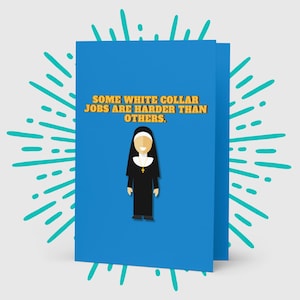 Certains travaux de cols blancs sont plus difficiles que d'autres : carte de voeux, cadeau de religieuse catholique, carte de cérémonie de vœux catholique, carte de voeux cadeau de noviciat