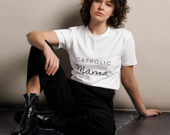 Catholic Mama Women's Tee, Unique Catholic Gifts For Christian Moms on Mother's Day, Catholic Mother Tshirt, Gifts for Catholic Moms