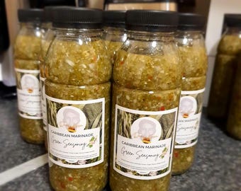 Caribbean Green Seasoning - Available in 330ml and 1L Bottles Made-to-Order