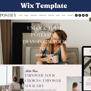 Wix Website Template, Modern Wix Website Theme, Minimalistic Coaching Wix Design, Aesthetic Wix Blogger Theme, Social Media Manager Website