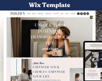 Modern Wix Website Template, Coaching Theme (Digital Download)