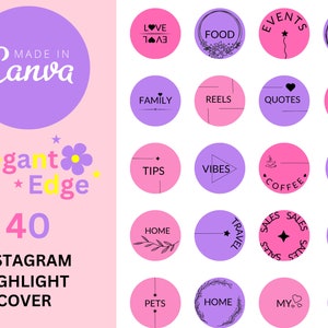Instagram Highlight Covers Canva, Minimalistic Instagram Highlights, Editable Covers for Instagram Stories, Instagram Highlight Icons