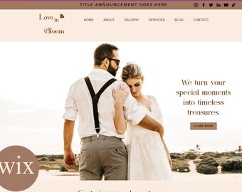 Wix Wedding Photographer Website Template, Creative Theme (Digital Download)