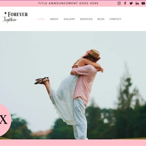 Wix Photography Website Template, Wedding Photographer Website Template, Creative Wix Website Design, Boho Wix Website Theme, Blog Website
