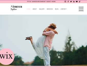 Boho Wedding Photographer Wix Website Template (Digital Download)