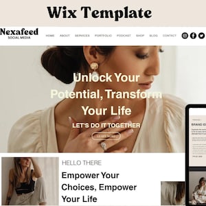 Wix Website Template, Modern Wix Website Theme, Minimalistic Coaching Wix Design, Aesthetic Wix Blogger Theme, Social Media Manager Website