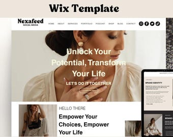 Modern Wix Website Template, Coaching, Blogger Theme