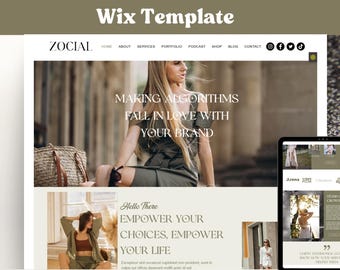 Modern Wix Website Template, Coaching Theme, Blogger Design