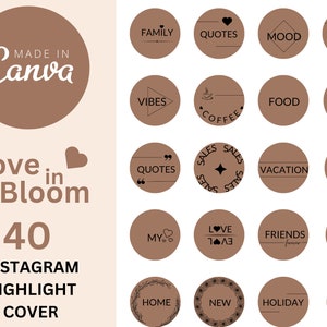 Instagram Highlight Covers Canva, Minimalistic Instagram Highlights, Editable Covers for Instagram Stories, Instagram Highlight Icons