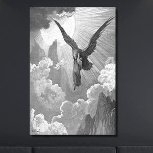 Gustave Dore Canvas Print: Dante and the Eagle, Divine Comedy Art