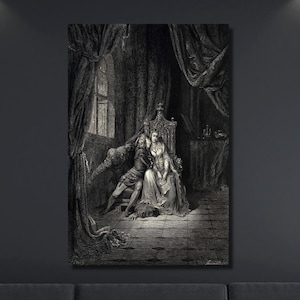 Gustave Dore Canvas Wall Art, Inferno Canto 5 by Gustave Dore, Symbolism Art, Dore Artwork Canvas/Panel Home&Office Decor Gift 7