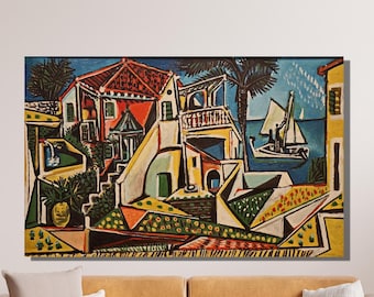 Pablo Picasso Canvas Wall Art, Pablo Picasso Mediterranean Landscape Art Print, Surrealism Art, Reproduction Print, Home&Office Decor Gift18