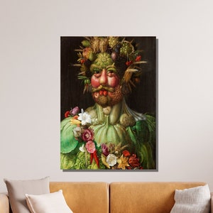 Vertumnus by Giuseppe Arcimboldo, Mannerism Art, Giuseppe Arcimboldo Canvas Wall Art, Reproduction Print, Home&Office Canvas Wall Decor 2