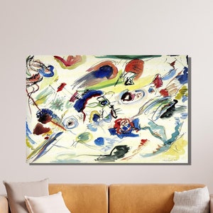 Wassily Kandinsky canvas muurkunst, Wassily Kandinsky sparren abstracte aquarel Art Print, expressionisme, canvas poster en decor paneel interieur 23