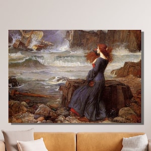 John William Waterhouse Canvas Wall Art, The Tempest by John William Waterhouse Art Print, Reproduction Print, Home&Office Wall Decor Gift 8