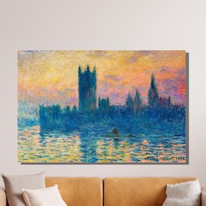 Claude Monet Canvas Wall Art, Monet Palace of Westminster, Canvas Poster&Panel, Impressionism, Reproduction Art, Home/Office Wall Decor 16