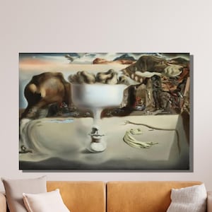 Salvador Dali Canvas Wall Art, Salvador Dali Apparition of a Face and Fruit Dish on a Beach Painting, Dali Poster Print, Home&Office Decor28