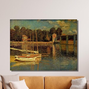 Claude Monet Canvas Wall Art, Monet The Argenteuil Bridge, Canvas Poster&Panel, Impressionism, Reproduction Art, Home/Office Wall Decor 10