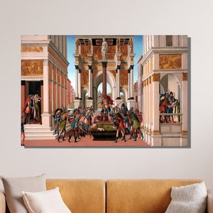 Sandro Botticelli Canvas Wall Art, The Story of Lucretia (1496-1504) by Sandro Botticelli, Reproduction Print, Home&Office Wall Decor 11