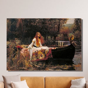 John William Waterhouse Wall Art, The Lady of Shalott by John William Waterhouse Print, Reproduction Art, Home&Office Wall Decor Gift 1