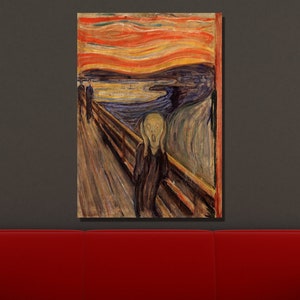Edvard Munch Canvas Wall Art, The Scream by Edvard Munch Art Print, Expressionism Art, Reproduction Print, Symbolism,Home&Office Wall Decor2