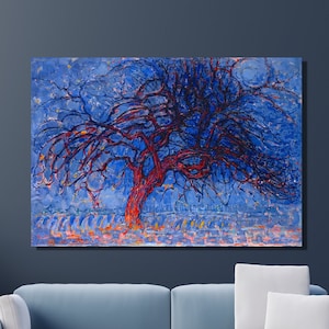 Piet Mondrian Canvas Wall Art, Red Tree by Piet Mondrian Art Print, Reproduction Print, Abstract Art, Home&Office Wall Decor Gift 12
