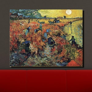 Vincent Van Gogh Canvas Wall Art, Van Gogh The Red Vineyard Print, Art Reproduction, Van Gogh Artwork,Framed Poster Print Home Decor Gift 16
