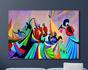 African Woman Wall Art Gold Girl Canvas, Gold African Women Canvas, Office Decor, Modern Large Wall Art, Art Reproduction, Home Decor 22