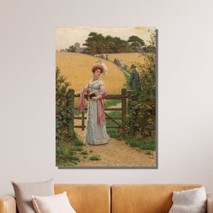 Edmund Blair Leighton Canvas Wall Art, Edmund Blair Leighton Sunday morning Art, Reproduction, Canvas/Panel Home&Office Decor Gift 1