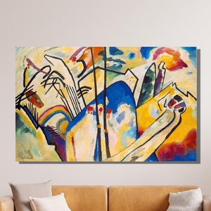 Wassily Kandinsky canvas muurkunst, Wassily Kandinsky compositie IV print, abstracte kunst, expressionisme, canvas poster en decor paneel interieur 19