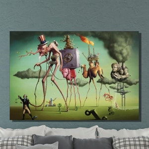Salvador Dali Canvas Wall Art, Salvador Dali Temptation of Saint Anthony, Abstract Art, Canvas Poster&Panel, Modern Living Room Decor 24
