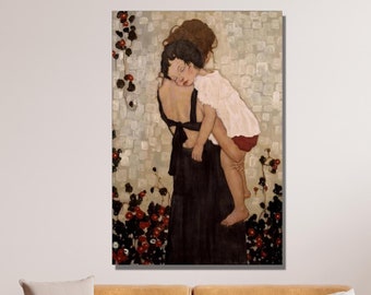 Gustav Klimt Canvas Wall Art, Gustav Klimt Mother and Child Art Print, Gustav Klimt Artwork, Reproduction Print, Home&Office Decor Gift 26