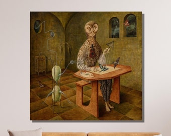 Remedios Varo Canvas Wall Art, Creation of the Birds by Remedios Varo, Art Reproduction, Remedios Varo Poster Panel Home Decor Gift 10