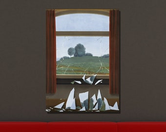 René Magritte Canvas Wall Art, The Key to the Fields by René Magritte Print, Surrealism, Reproduction Print, Home&Office Wall Decor Gift 32