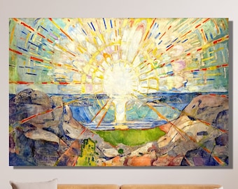 Edvard Munch Canvas Wall Art, The Sun by Edvard Munch Art Print, Expressionism Art, Reproduction Print, Symbolism, Home&Office Wall Decor 1