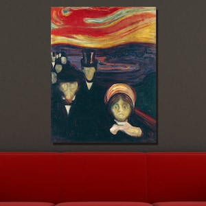Edvard Munch Canvas Wall Art, Anxiety by Edvard Munch Print, Reproduction Art, Symbolism Print, Expressionism, Home&Office Wall Decor Gift 8