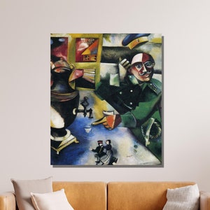 Marc Chagall Canvas Wall Art, Marc Chagall The Soldier, Expressionism, Abstract Art, Chagall Artwork Canvas/Panel Home&Office Decor Gift 17
