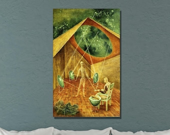 Remedios Varo Canvas Wall Art, Creation with Astral Rays Remedios Varo, Art Reproduction,  Remedios Varo Poster Panel Home Decor Gift 4
