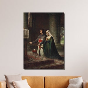 Edmund Blair Leighton Canvas Wall Art, Edmund Blair Leighton The Dedication Art, Reproduction, Canvas/Panel Home&Office Decor Gift 2