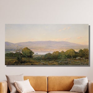 William Trost Richards Canvas Print: Sundown at Centre Harbor Wall Art