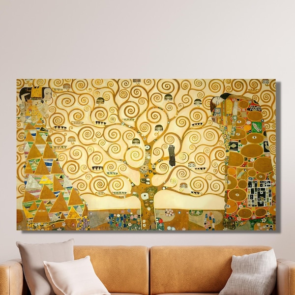 Gustav Klimt Leinwand Wandkunst, Gustav Klimt Der Baum des Lebens, Gustav Klimt Kunstwerk, Symbolik, Reproduktion Kunst, Haus & Büro Dekor Geschenk 37