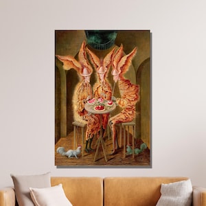 Remedios Varo Canvas Wall Art, Vegetarian Vampire by Remedios Varo, Surrealism, Art Reproduction, Remedios Varo Poster Panel Home Decor 1